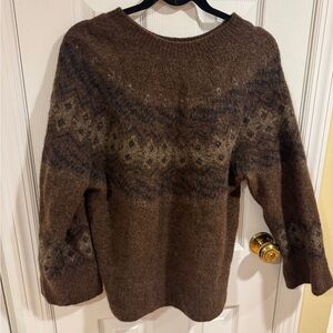 Brown Fair Isle Women's Sweater